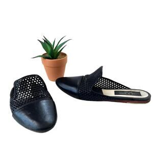 RAG & BONE Sabine Mule Womens Shoes Size 37 Black Slide On Leather Sole Boho